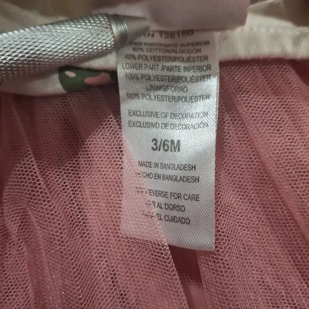 Little Lass Baby Girl Tutu Dress 3 6 Months Pink White Butterfly Floral Tulle